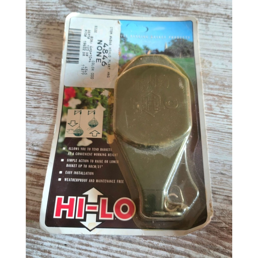 Hi-Lo Retractable Hanging Plant Pulley Adjustable Basket Hanger Hook Green EHL1